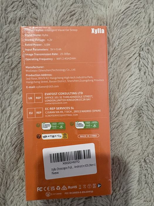 Otoscop WiFi Xylla cu cameră HD 1920P + kit curățare urechi - NOU