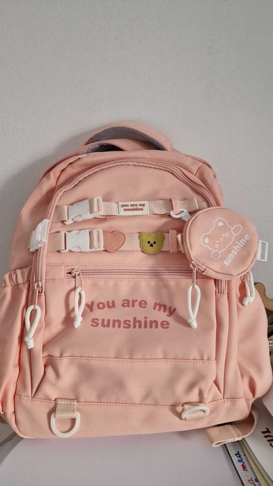 Ghiozdan fetițe roz