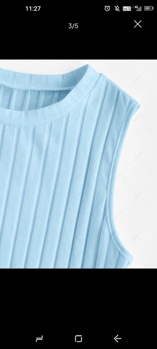 Top light Blue bumbac