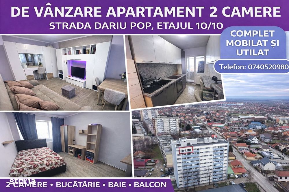 Ap 2 camere-Str. Dariu Pop-Mobilat utilat