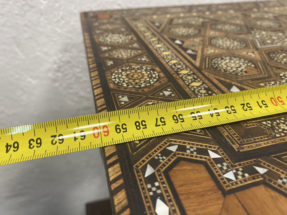 Сирия Damascus инкрустирана маса седеф мозайка 1920 помощна мадичка
