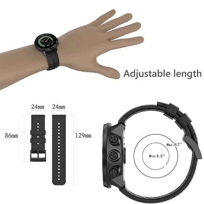 X55 Силиконова каишка верижка Suunto Spartan Sport 7 9 HR Baro D5