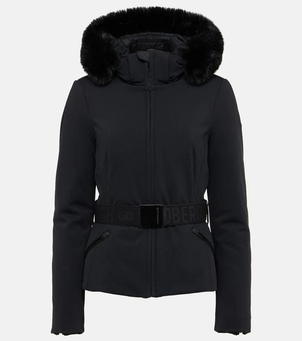 Черно ски яке на Голдберг с яка от лисица
