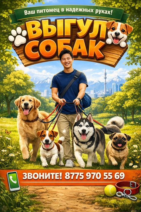 Выгул собак в алматы