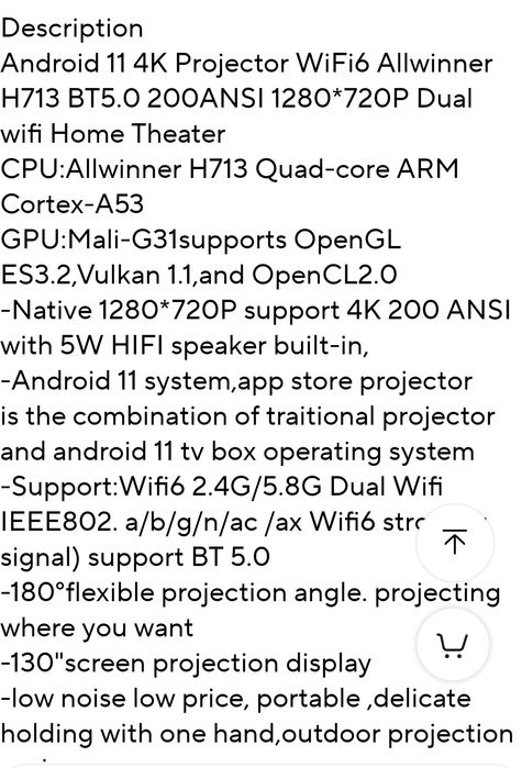 4K PROJECTOR Android  11