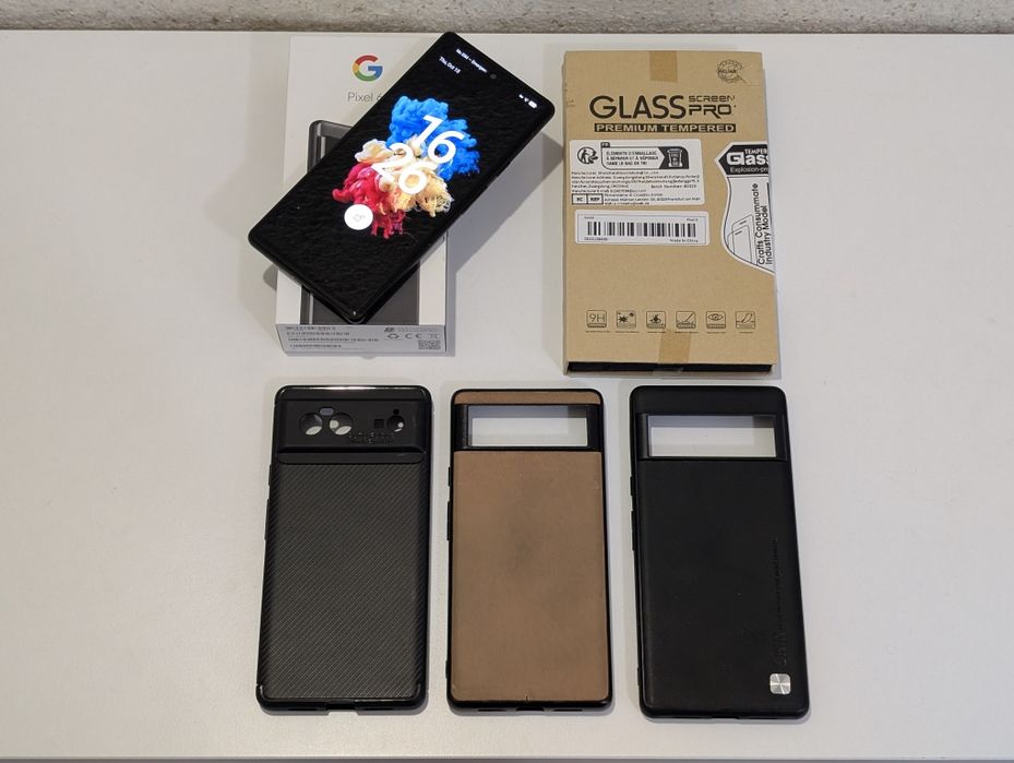 Google Pixel 6 128GB (Stormy Black) - пълен комплект с кутия + аксесоари в ТОП състояние!