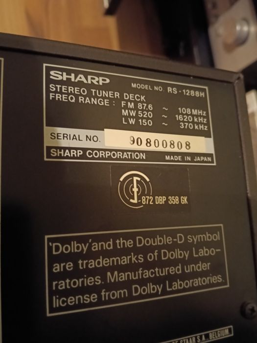 Casetofon deck tuner Sharp RS1288