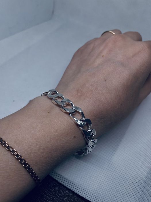 Браслет серебряный мощный литой