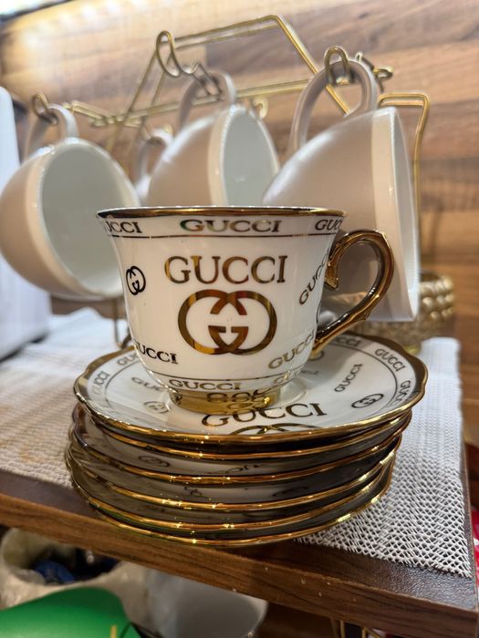 Сервиз чаши за кафе+чинийки Gucci