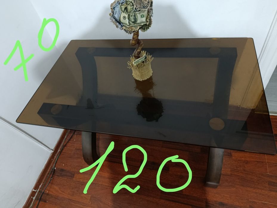 КАК НОВЫЙ СТОЛ  из дуба+ каленое стекло!!!