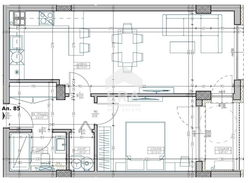 Двустаен новостроящ се апартамент  за продажба в район с отлична локац