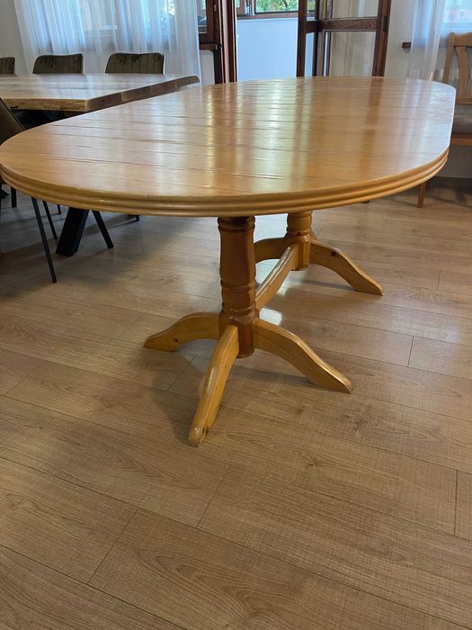 Трапезна маса масив овал разтегателна