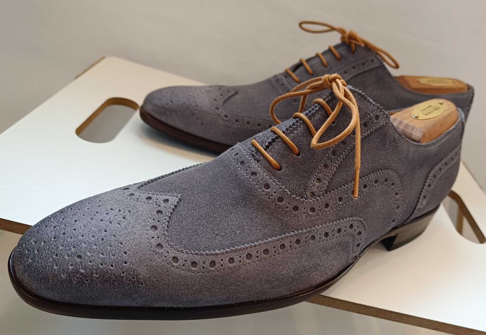Pantofi de lux 43.5 44 44.5oxford GREVE NOI lucrati manual piele super