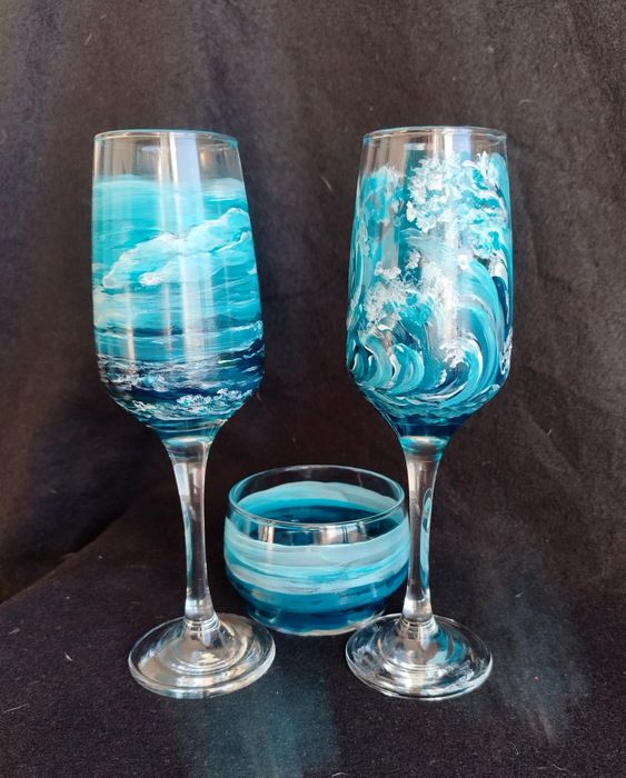 Рисувани чаши. Ръчна изработка