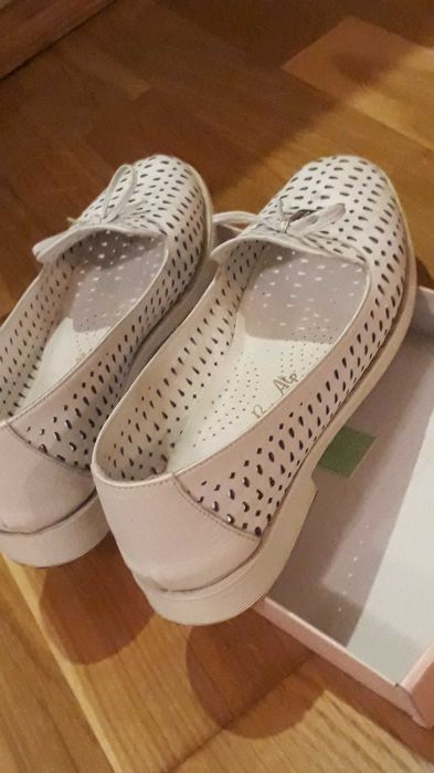 Balerini albi piele naturala 37