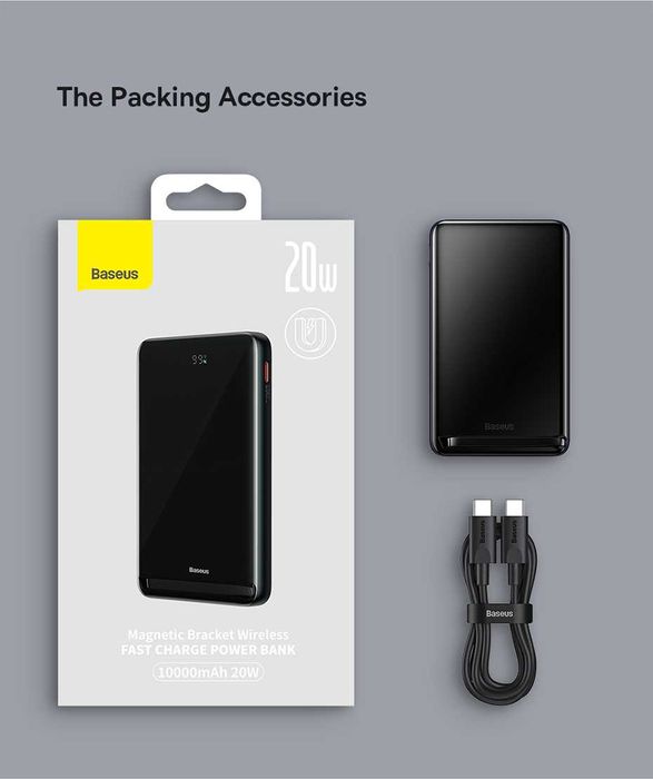 Baseus Power Bank Magnetic Wireless 10000mAh PD-20W For iPhone 15 16