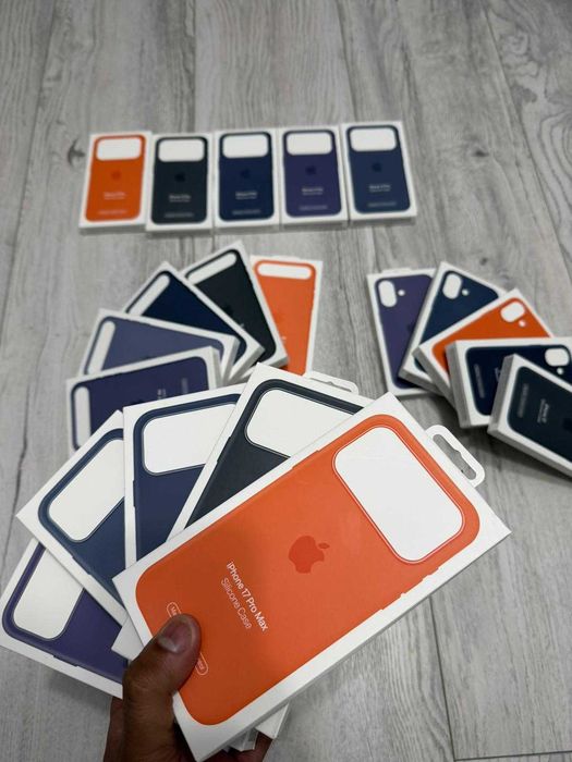 Huse silicon originale Apple, MagSafe, iPhone 17/Air/Pro/Pro Max, noi