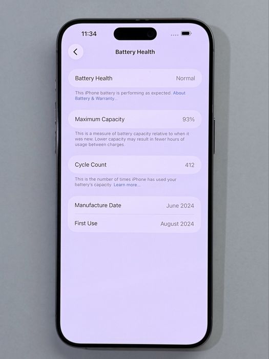 iPhone 15 ProMax Titanium 93% battery