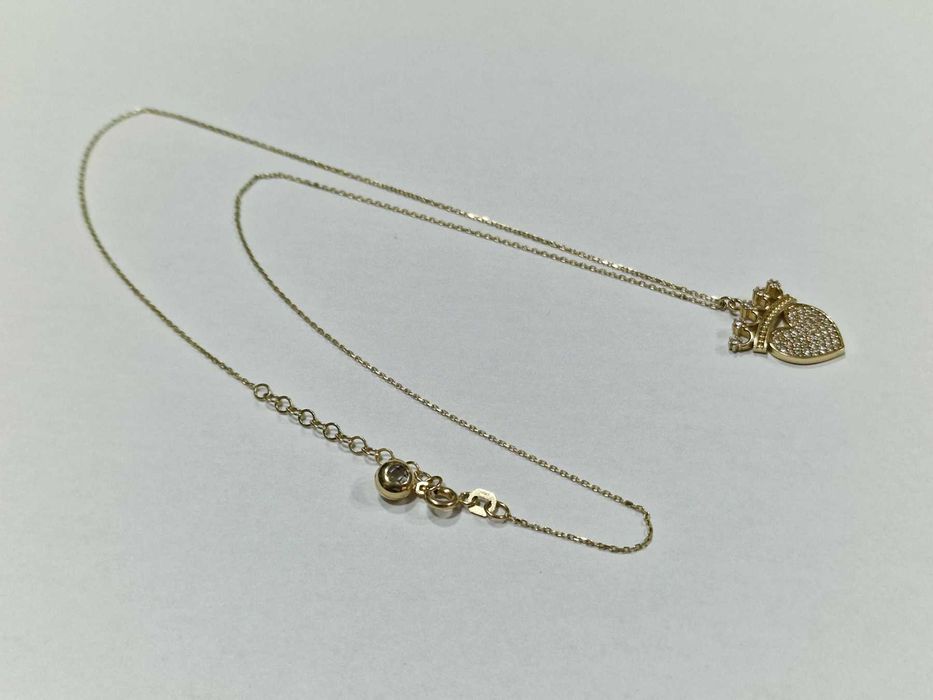 Дамски златен синджир / сърце-корона / 14К 585 / 3,40 гр.