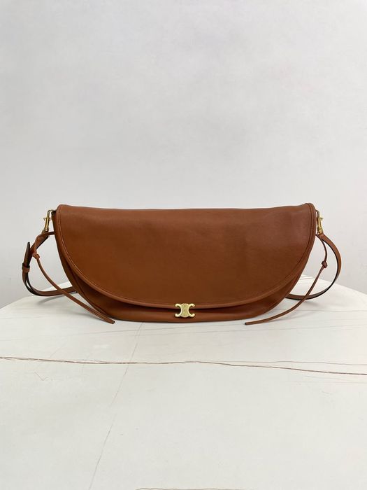 CELINE Soft Triomphe Halfmoon in Shiny Lambskin