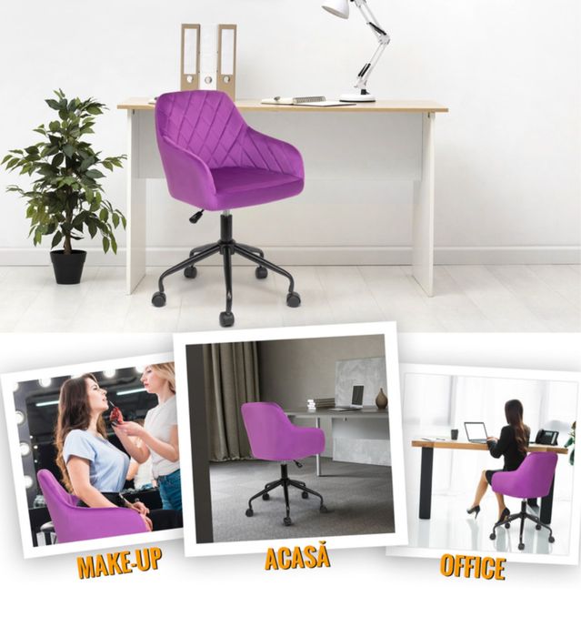 Scaun de Birou, Dr.Home Tommy, Catifea – Violet