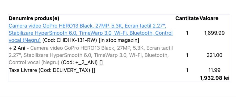 Gopro 13 cu 4 ani garantie