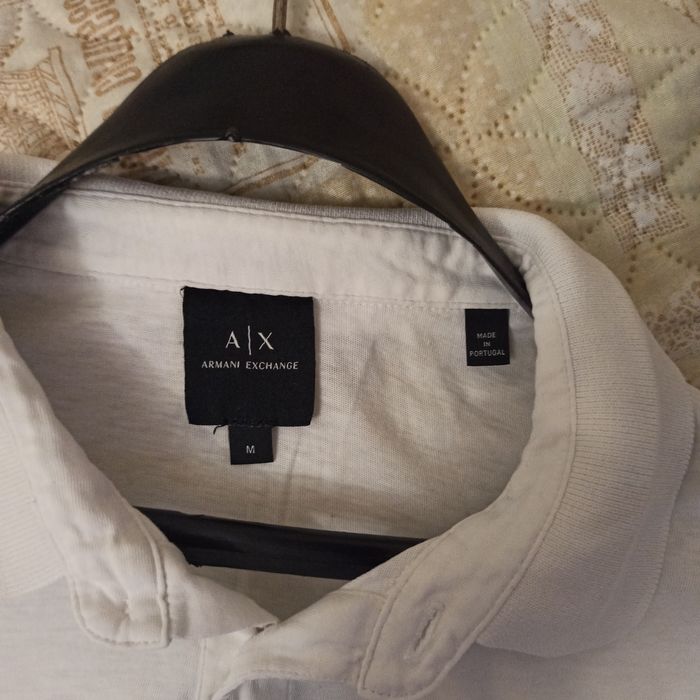 Тениска с яка Armani Exchange бяла