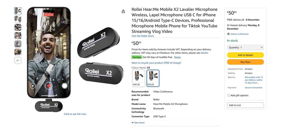 Lavaliere smartphone Rellei hear me mobile x2 Usb C Android Ipone