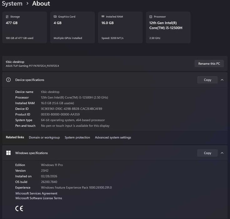 Laptop Asus TUF Gaming F17