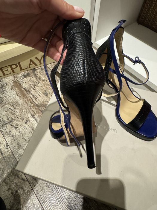 Sandale toc piele Calvin Klein, marime 37