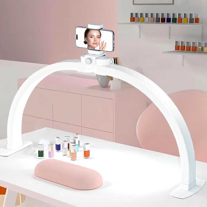 Настолна лампа Дъга / Лампа Полумесец - Сгъваема + Поставка за телефон