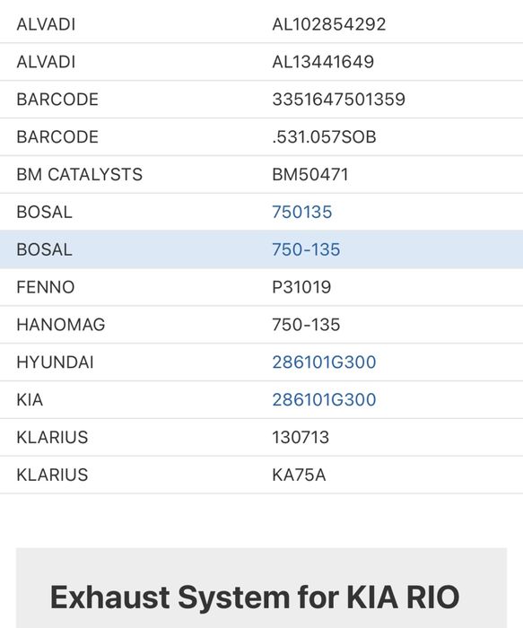 Racord evacuare 750-135 BOSAL