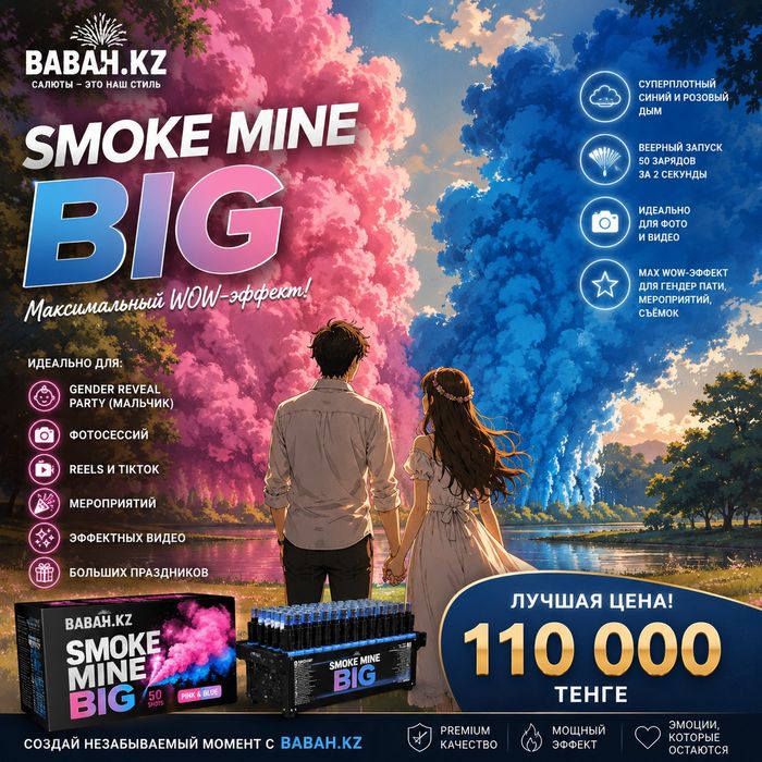 Smoke Mine Big — большая дымовая мина для Gender Reveal Party