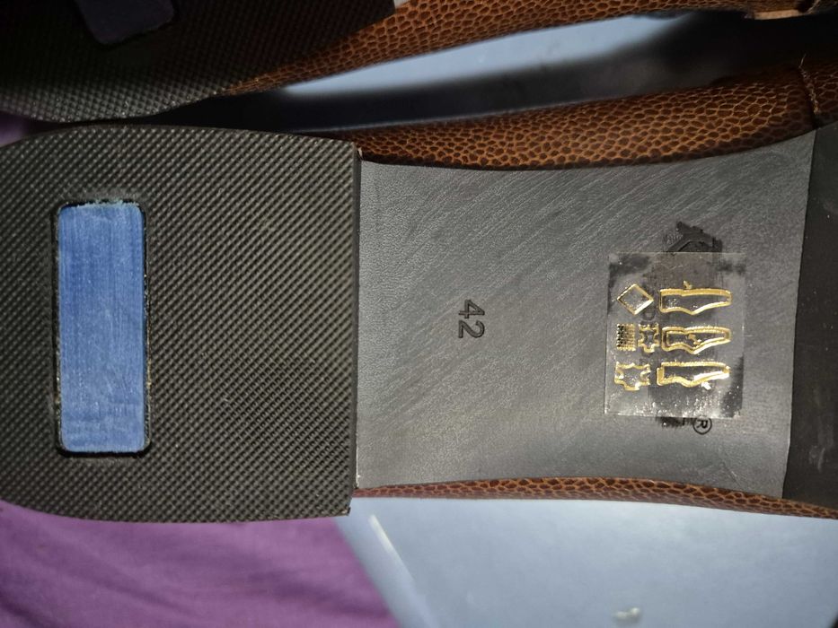 Pantofi dama, PERLATO, marime 42, piele naturala, maro, noi