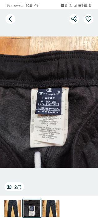 Champion pantaloni bărbați noi L