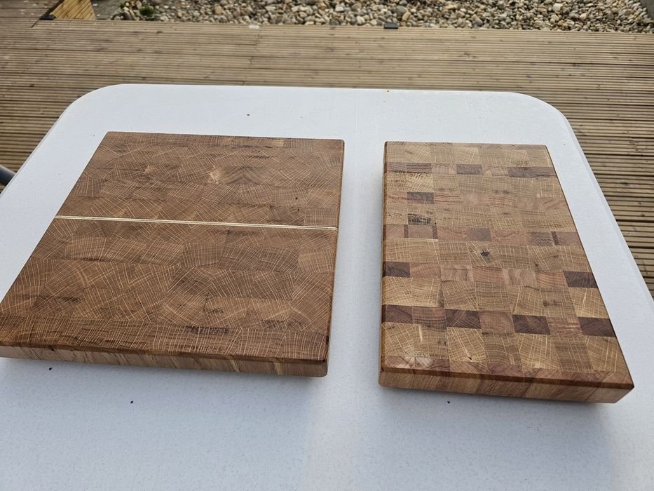 Tocator stejar end grain masiv ~4cm | handmade | butcher block premium