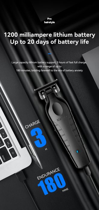 Aparat de tuns 0mm Kemei 2299, 3 gratare, Nou