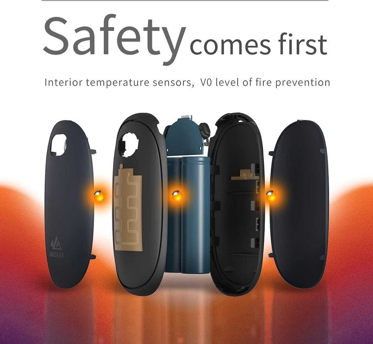 Комплект 2 броя електрически джобни грейки UNIGEAR 5200mAh с дисплей