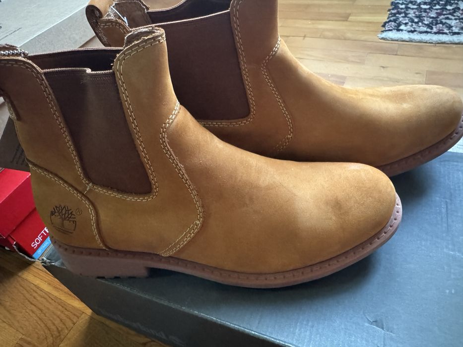 Ботинки Тимберланд челси натуральный нубук