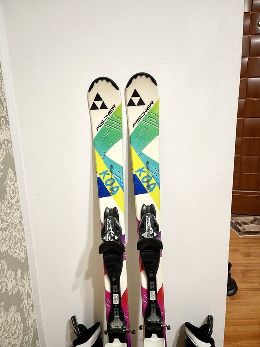 Schiuri copii 110 cm fischer cu clapari set skiuri