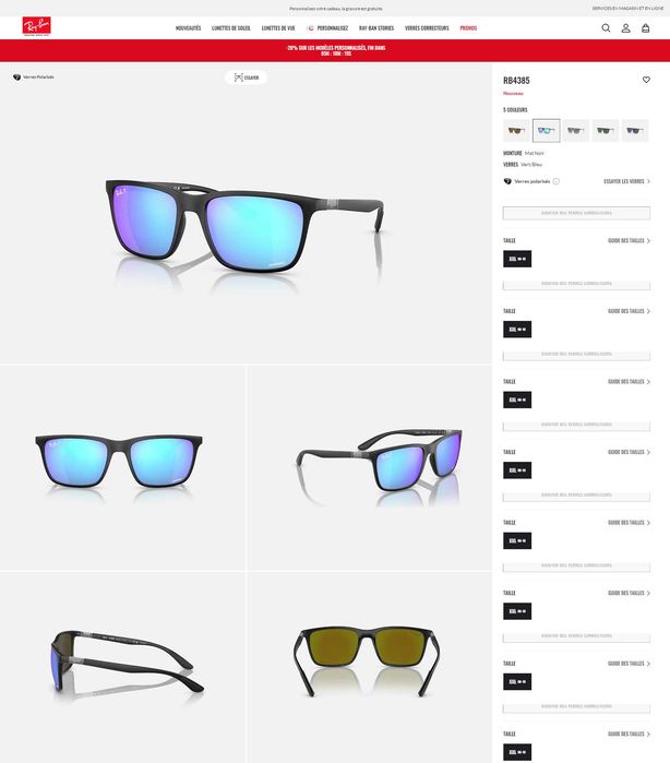 Оригинални Ray-Ban RB4385 Polarized (Chromance) – Като нови! Пълен комплект