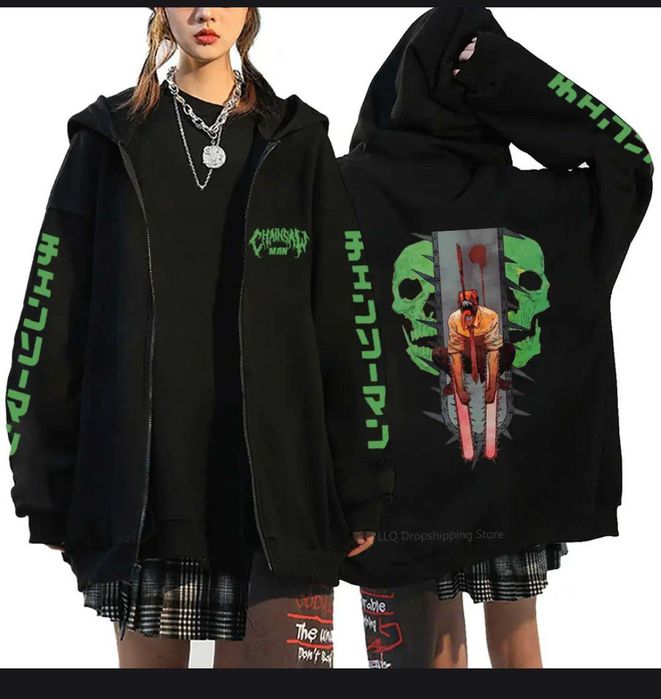 Худи в стиле аниме человек бензопила