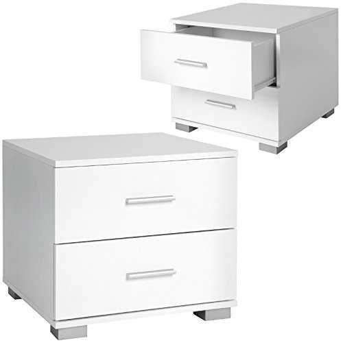 Нощно шкафче в бяло 2 броя комплект 40 x 40 x 35 cm