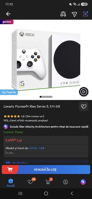 Vand Xbox Series S, statie de incarcare 2 controllere si cu acumulatori reincarcabili