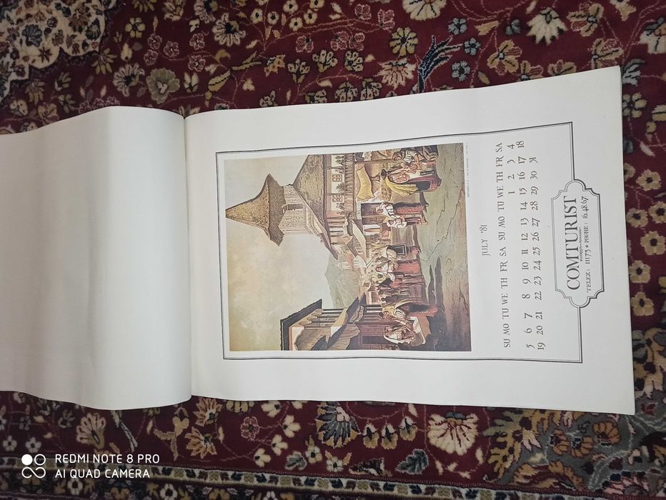 Calendar Comturist epoca de aur 1981 de colecție, impecabil, mare