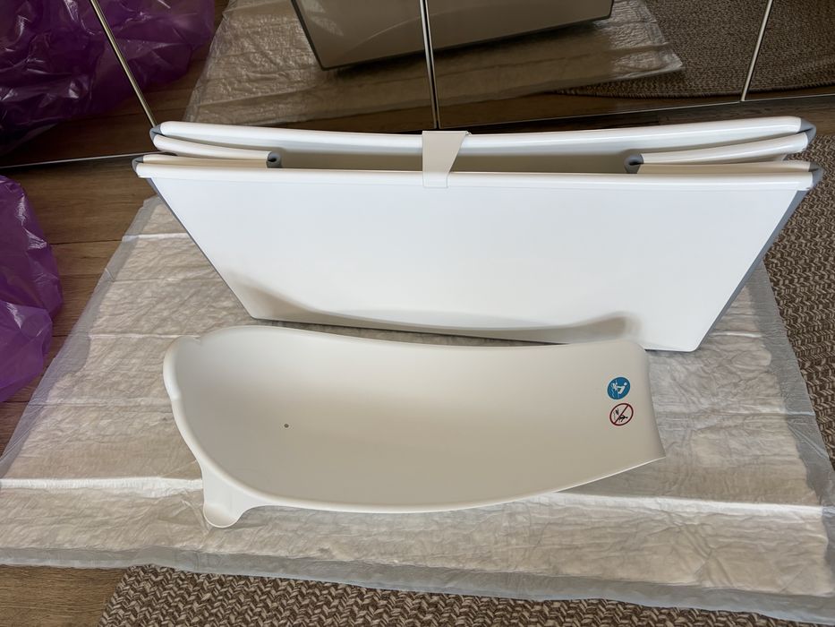 Cadita pliabila pentru bebelusi 0-4 ani + suport nou-nascuti Stokke® Flexi Bath®