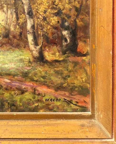 Tablou AUTENTIC, vechi, ulei/carton, 56x50cm VERES ZOLTAN (1868-1935)