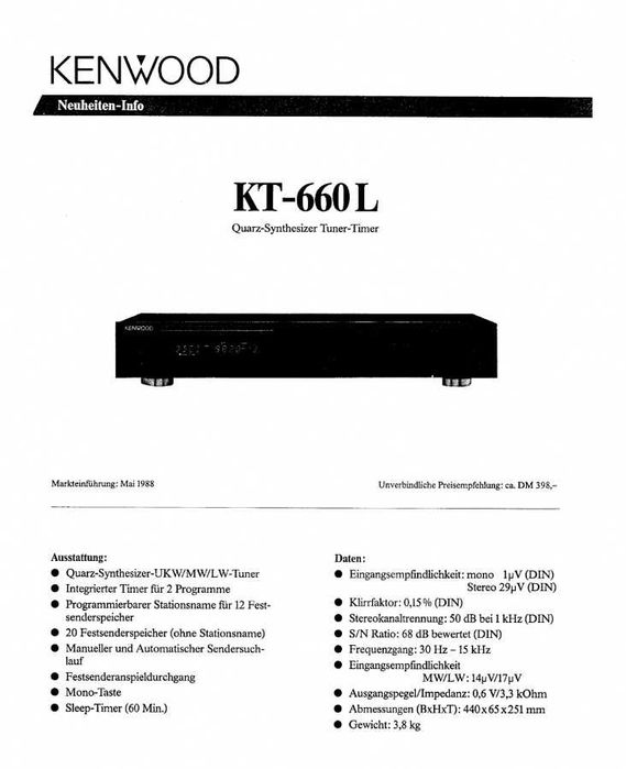 Tune Kenwood KT-660L Ca NOU