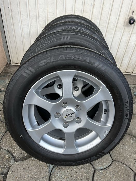Jante aliaj 5x112mm, anvelope vara 205/60 R16 VW, Audi, Seat Skoda Mercedes