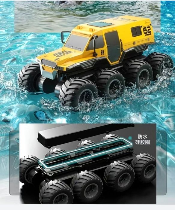 Радиоуправляемый джип амфибия, машинка на пульте управления